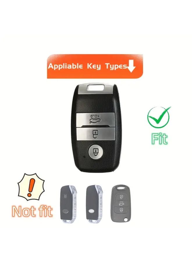 Silvery Key Fob Cover Case Shell for Kia Forte Optima Sportage Rio Niro Remote Smart Key Protector - Image 2